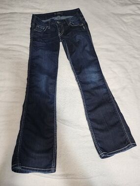 Silver Jeans Dark Blue Flare Jeans with Contrast Stitching